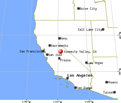 Map showing Yosemite