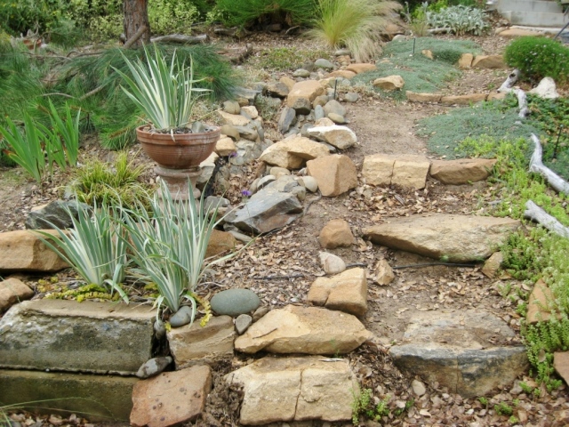 2010 June- Steps built from indiginous rock form a sort of rock garden