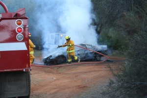2007 Jan 20-Stolen car fire put out by fireman