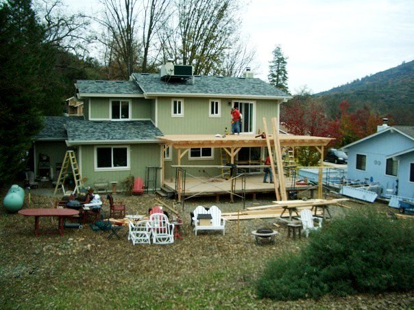 A two story deck is added